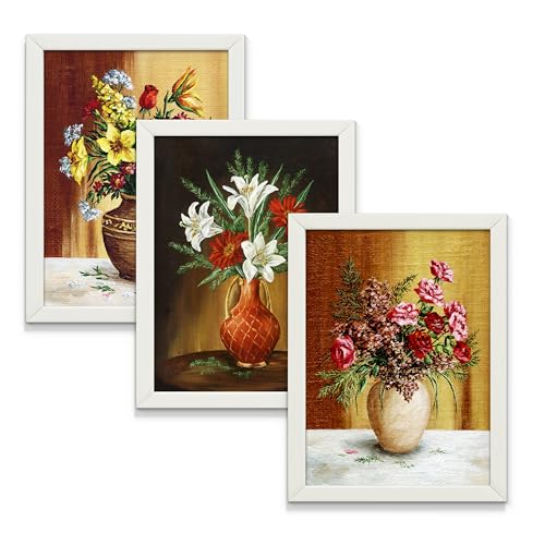 Rousrie Framed Art Painting For Home, Living Room, Hall | Traditional Paintings With Frame For Home Decor (Floral D5) - Image 1