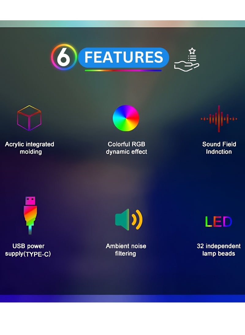 BORTONY Smart LED Light Bar RGB LED TV Backlight 2 PCS Corner LED Light Bar Remote Control RGB Ambient Lamp Multi-Modes and Music Modes Bluetooth Desktop LED Light for Gaming TV PC Decoration - Image 2