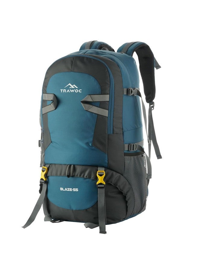 TRAWOC BLAZE 55 Liter Travel Backpack Daypack Bag for Camping Hiking Trekking Bag for Men & Women, English Blue, SHK014, 3 Year Warranty - Image 1