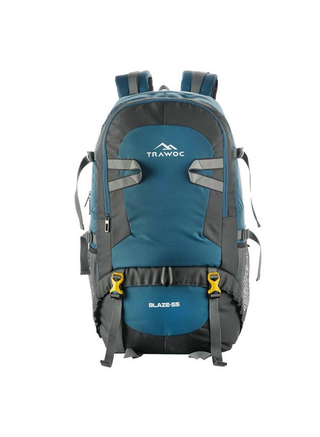 TRAWOC BLAZE 55 Liter Travel Backpack Daypack Bag for Camping Hiking Trekking Bag for Men & Women, English Blue, SHK014, 3 Year Warranty - Image 2