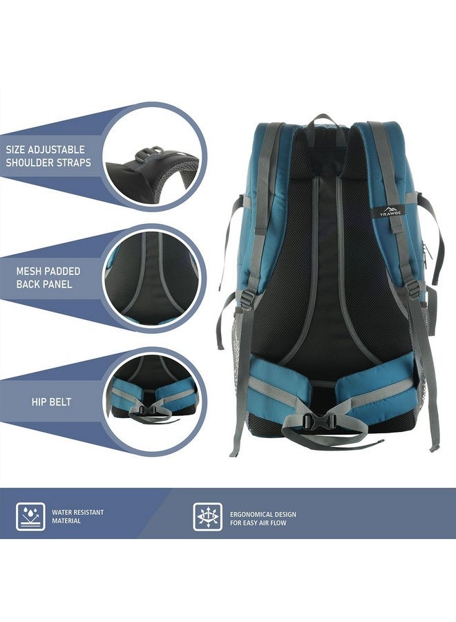 TRAWOC BLAZE 55 Liter Travel Backpack Daypack Bag for Camping Hiking Trekking Bag for Men & Women, English Blue, SHK014, 3 Year Warranty - Image 3