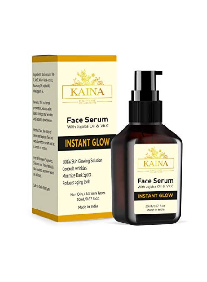 KAINA BEAUTY CARE COLLECTIONS Kaina Vitamin C Face Serum | Instant Glow | Be Party Ready |Goodness of Jojoba Oil & Vitamin C | Remove Fine Lines & Wrinkles | Spotless & Glowing Skin | 20 ml  - Image 2