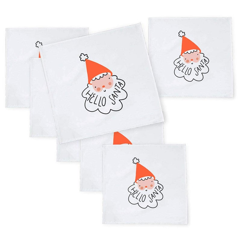 Khakee 6 Pcs Christmas Theme Tafta Silk Table Napkins 10x 10 for Xmas Decoration Christmas OrnamentsChristmas Gift npxmas123P - Image 1