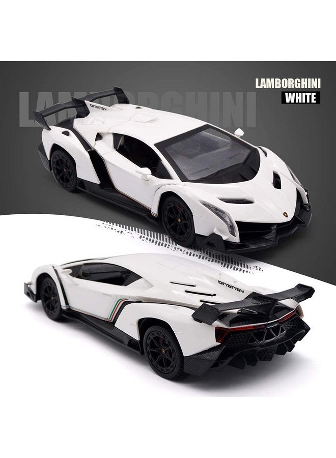 QUN FENG Remote Control Rc Car Racing Cars Compatible With Lamborghini Veneno Officially Licensed 1:24 Toy Rc Cars Model Vehicle For Boys 6,7,8 Years Old,White - Image 3