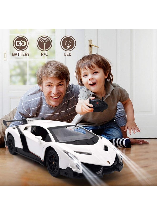 QUN FENG Remote Control Rc Car Racing Cars Compatible With Lamborghini Veneno Officially Licensed 1:24 Toy Rc Cars Model Vehicle For Boys 6,7,8 Years Old,White - Image 2