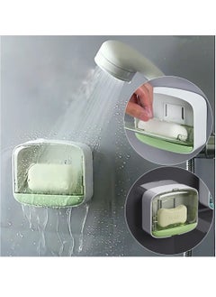 BORTONY Soap Holder Shower Caddy Shower Soap Holder with Lid Waterproof and Leakproof Soap Container Soap Saver Strong Self Adhesive Soap Holder for Home Travel Camping  - Image 2