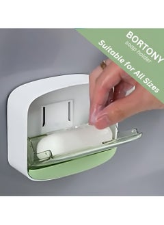 BORTONY Soap Holder Shower Caddy Shower Soap Holder with Lid Waterproof and Leakproof Soap Container Soap Saver Strong Self Adhesive Soap Holder for Home Travel Camping  - Image 3