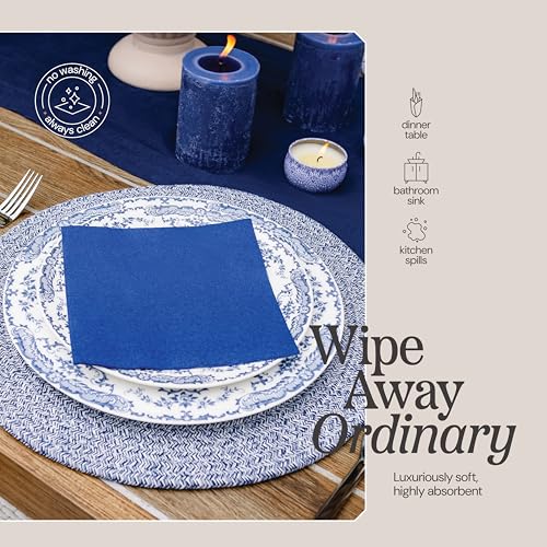 NAPEREE Disposable Cocktail Napkins Cream Paper, [200 Pack] 10" x 10" 2-Ply Quilted Colored Cream Beverage Napkins For Bar, Cafe, Wedding Or Party - Image 5