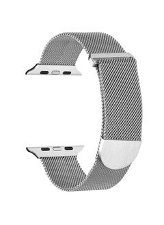 Replacement Strap For Apple Watch 9 45mm Milanese Metal Magnetic Watch Band Silver