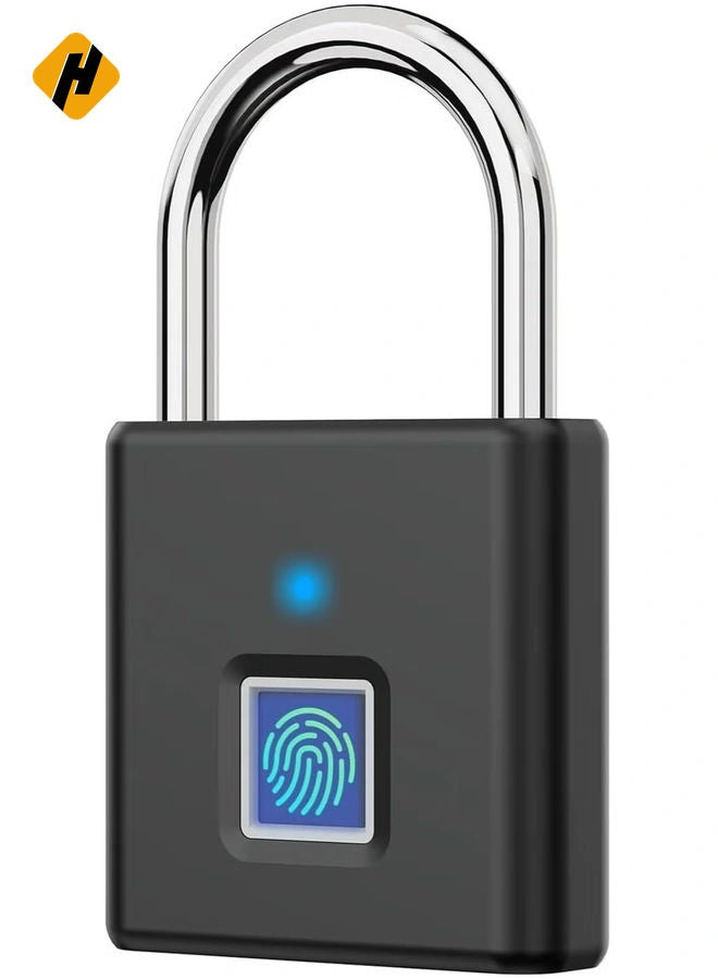 HuHa USB C Rechargeable Fingerprint Smart Padlock – Keyless Portable Lock for Bags, Drawers, Suitcases, and Gyms (1-Pack, 43x13x41.5mm) - Image 1