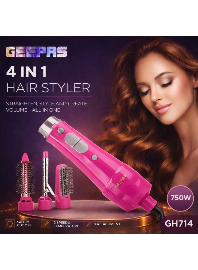 Geepas GH714 4-in-1 Hair Styler 750W Hair Dryer Brush Styler - Image 2