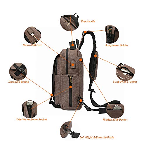 NICGID Sling Bags Chest Shoulder Backpacks, 13.3'' Laptop Backpack Crossbody Messenger Bag Travel Outdoor Men Women - Image 3