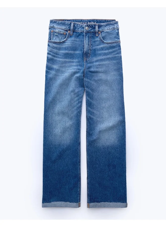 امريكان ايجل AE Dreamy Drape Super High-Waisted Baggy Wide-Leg Jean