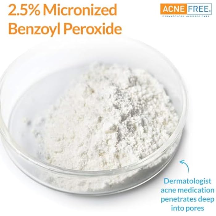 AcneFree Acne Free Oil-Free Cleanser, Benzoyl Peroxide 2.5% with Glycolic Acid to Prevent and Treat Breakouts Unscented, 8 Fl Oz - Image 5