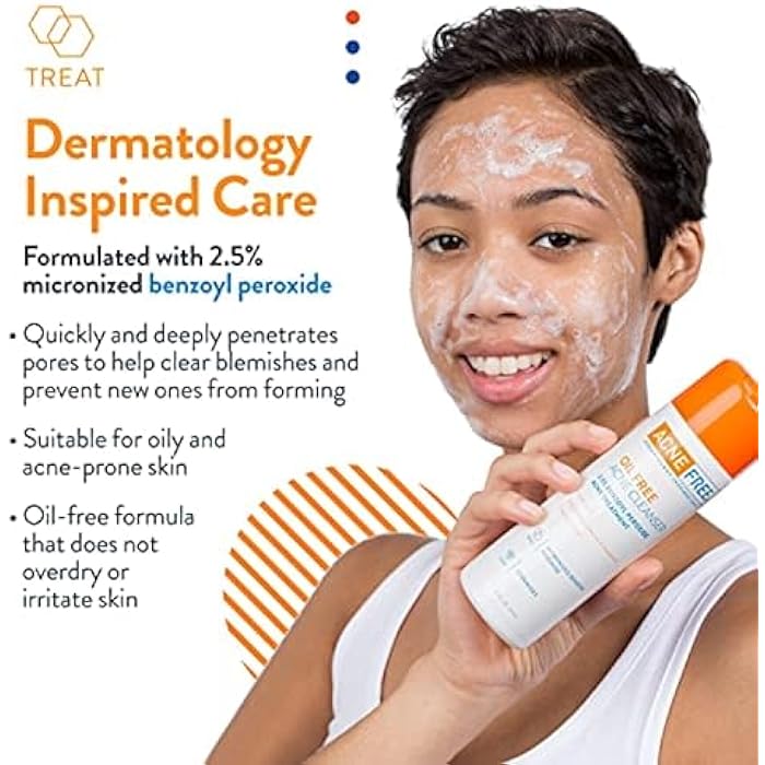 AcneFree Acne Free Oil-Free Cleanser, Benzoyl Peroxide 2.5% with Glycolic Acid to Prevent and Treat Breakouts Unscented, 8 Fl Oz - Image 3