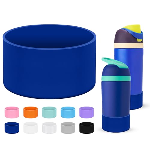 Mokoart Silicone Boot Compatible with Owala Kids Water Bottle 16/14 oz, Anti-Slip Rubber Bottom Protective Sleeve for Owala Kids FreeSip 16oz, Accessories for Owala Kids Flip 14oz (Blue) - Image 1