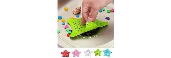 Qwid Star Shaped Silicone Bathroom Hair Catcher Sink Filter Drain/Strainer Catcher/Plastic Wash Jali for Kitchen/Wash Basin/Bathroom Pack of 6 - Image 4