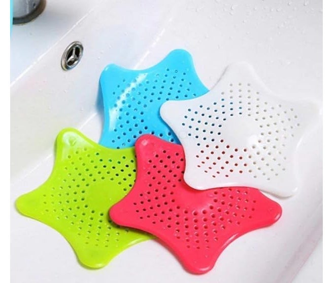 Qwid Star Shaped Silicone Bathroom Hair Catcher Sink Filter Drain/Strainer Catcher/Plastic Wash Jali for Kitchen/Wash Basin/Bathroom Pack of 6 - Image 2