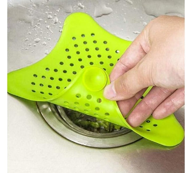 Qwid Star Shaped Silicone Bathroom Hair Catcher Sink Filter Drain/Strainer Catcher/Plastic Wash Jali for Kitchen/Wash Basin/Bathroom Pack of 6 - Image 3