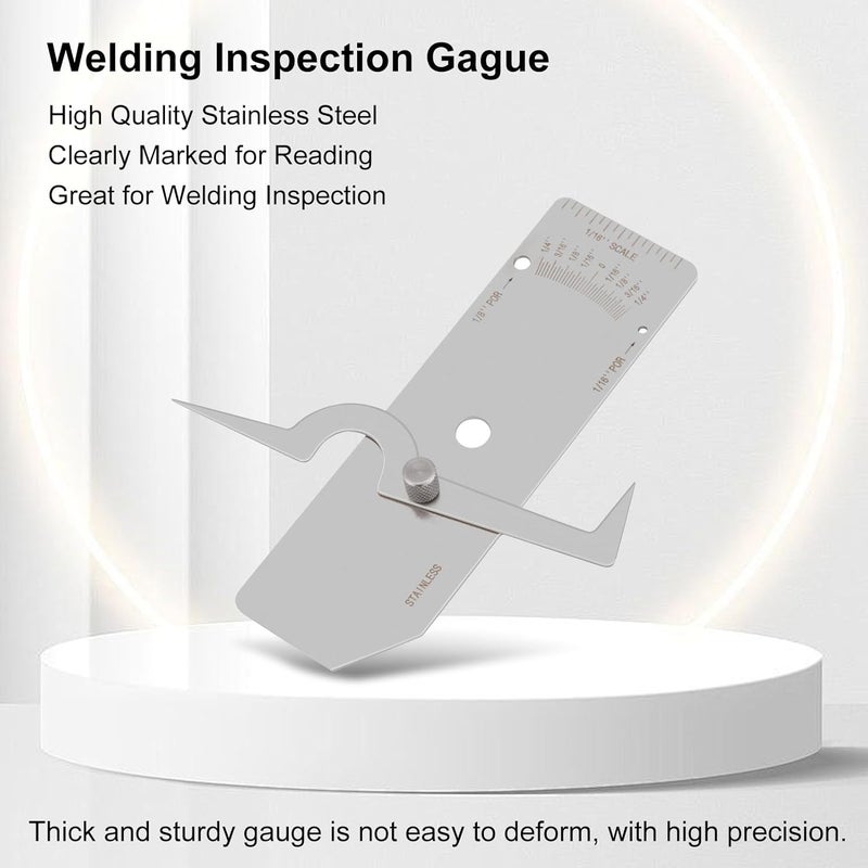 Wal front Precision Stainless Steel V-WAC Type Undercut Single Fillet Weld Depth Welding Measure Inspection Tools (Inch) - Image 4