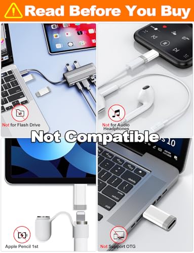 xiwxi 𝟒𝐏𝐚𝐜𝐤 𝐔𝐩𝐠𝐫𝐚𝐝𝐞𝐝 Lightning to USB C Adapter for iPhone15/16/17 Pro/17 Pro Max,Fast Charging&Data Transfer,Type C Charger Connector Cable for 17/16,Serial Adapter-Not for Headphone/OTG - Image 3
