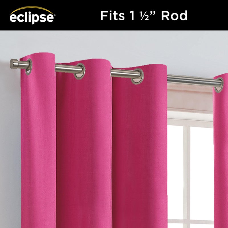 Eclipse Kendall Blackout Curtain, Thermal Insulated Grommet Window Panel, Noise Reducing Curtains for Bedroom, Living Room or Nursery, (1 Panel), 84 in Long x 42 in Wide, Raspberry - Image 3