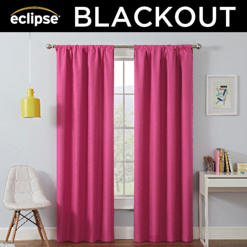 Eclipse Kendall Blackout Curtain, Thermal Insulated Grommet Window Panel, Noise Reducing Curtains for Bedroom, Living Room or Nursery, (1 Panel), 84 in Long x 42 in Wide, Raspberry - Image 4