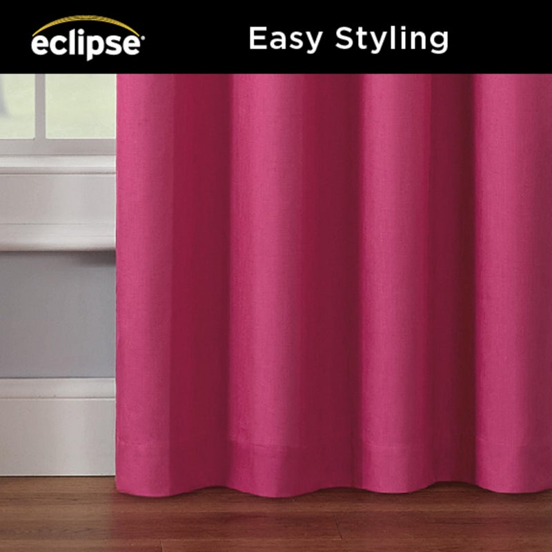 Eclipse Kendall Blackout Curtain, Thermal Insulated Grommet Window Panel, Noise Reducing Curtains for Bedroom, Living Room or Nursery, (1 Panel), 84 in Long x 42 in Wide, Raspberry - Image 5