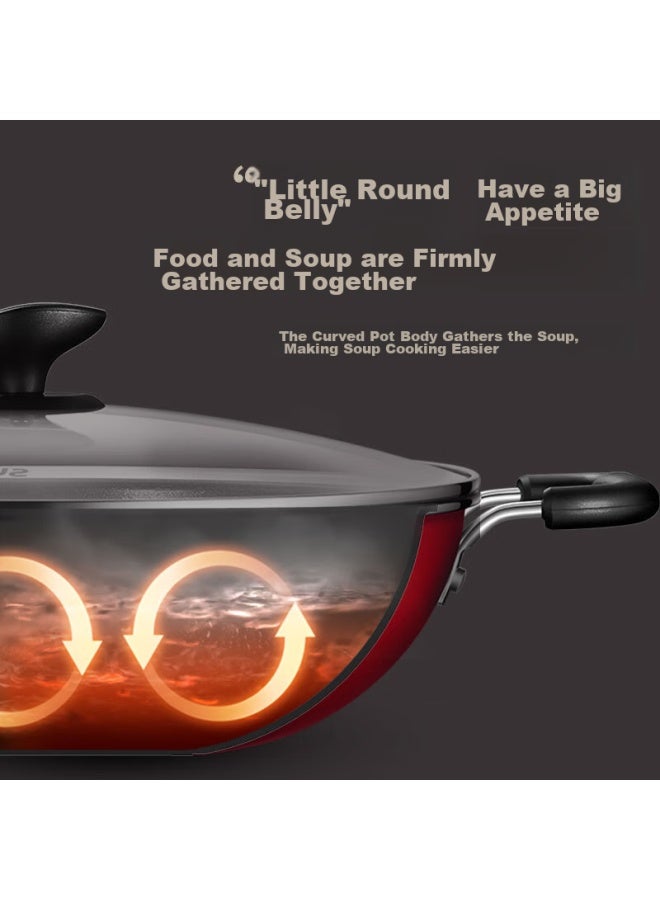 Supor Non-stick Wok 34cm, Compatible With Induction And Gas Stoves, Healthy Cooking Pan For Home Use, Frying Pan Pc34s1 - Image 5