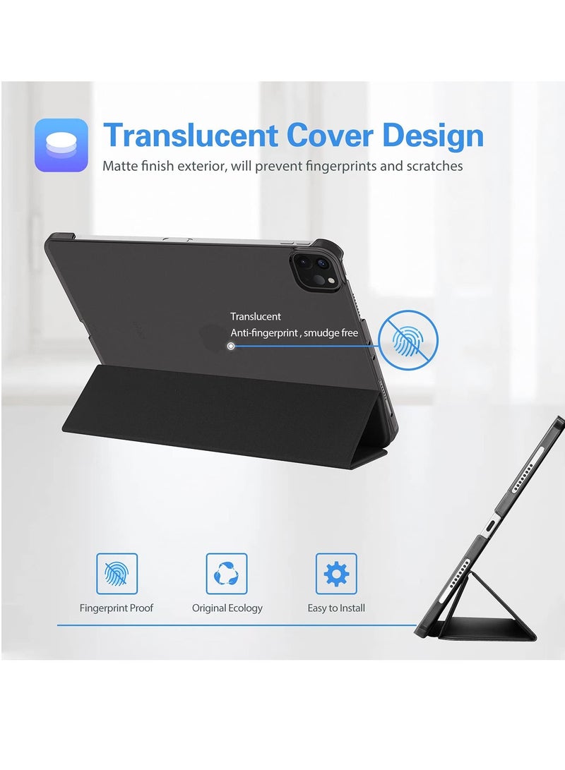 Procases IPad Pro 12.9 Case 2022  2021 2020  2018 Slim Stand Hard Back Shell Smart Cover Black - Image 2