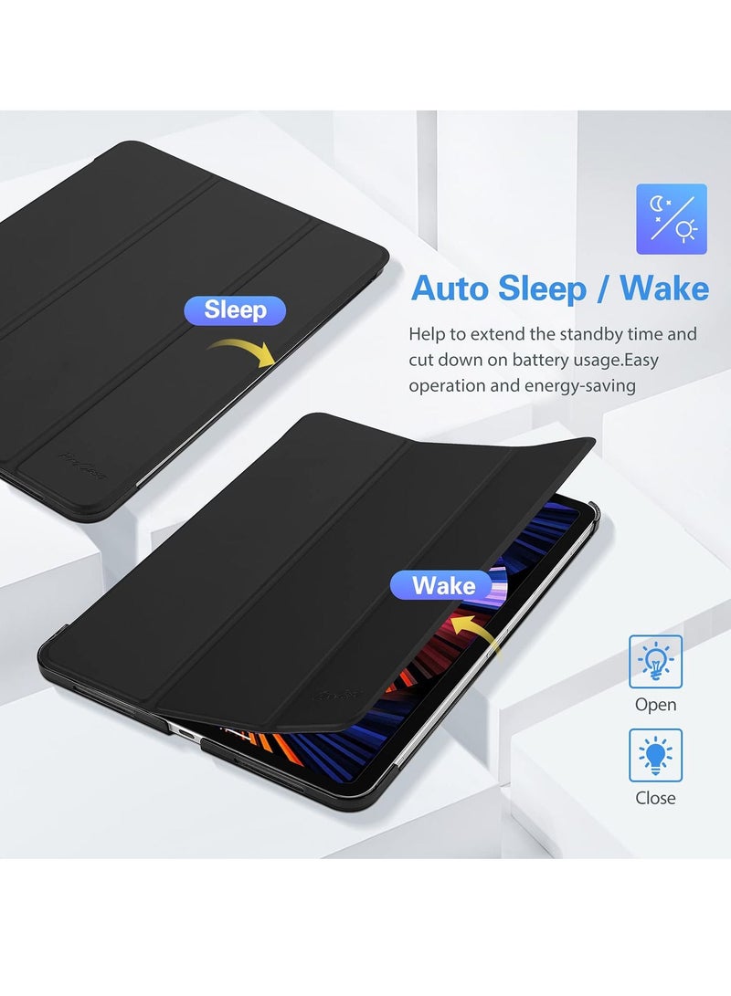 Procases IPad Pro 12.9 Case 2022  2021 2020  2018 Slim Stand Hard Back Shell Smart Cover Black - Image 4