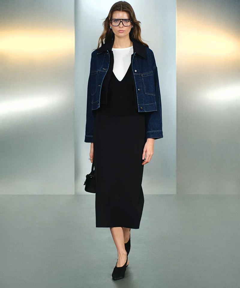 Ipekyol Contrast collar denim coat