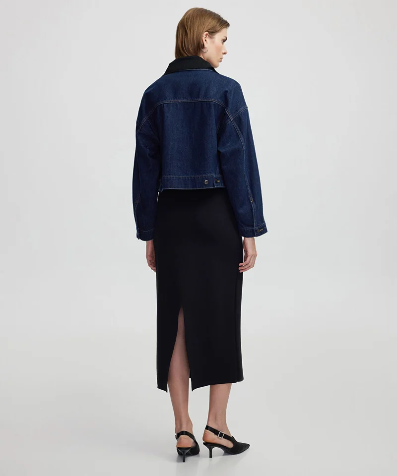 Ipekyol  Contrast collar denim coat for Women | Best Price UAE