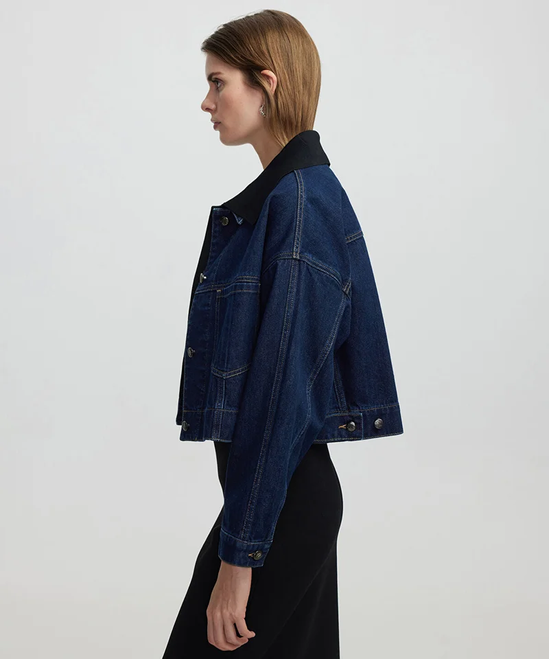 Ipekyol  Contrast collar denim coat for Women | Best Price UAE