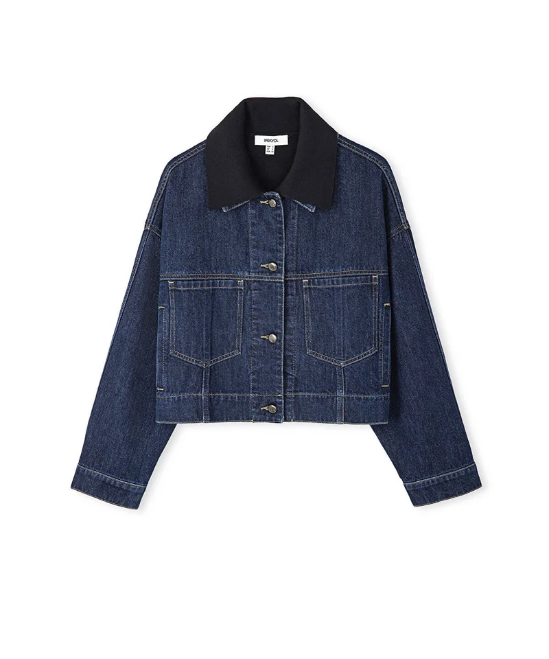 Ipekyol  Contrast collar denim coat for Women | Best Price UAE