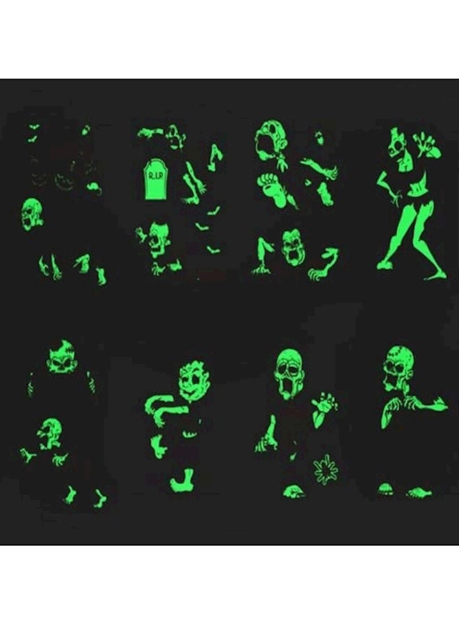 Luminous Horror Funny Tattoo Sticker Multicolour