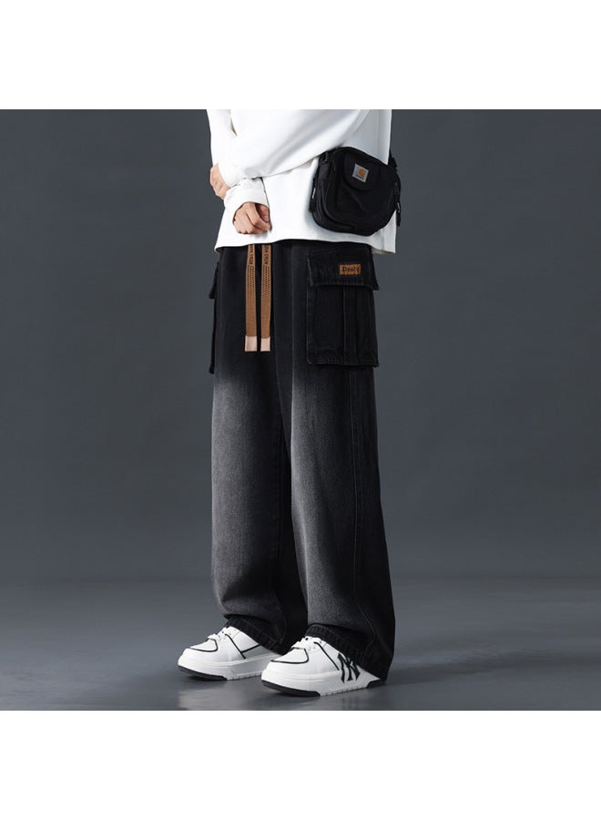 Startlight Men's Wear American Straight Leg Washed Jeans, Men's Pants, High Street Wide Leg Casual Trousers, High Street Style - Image 5
