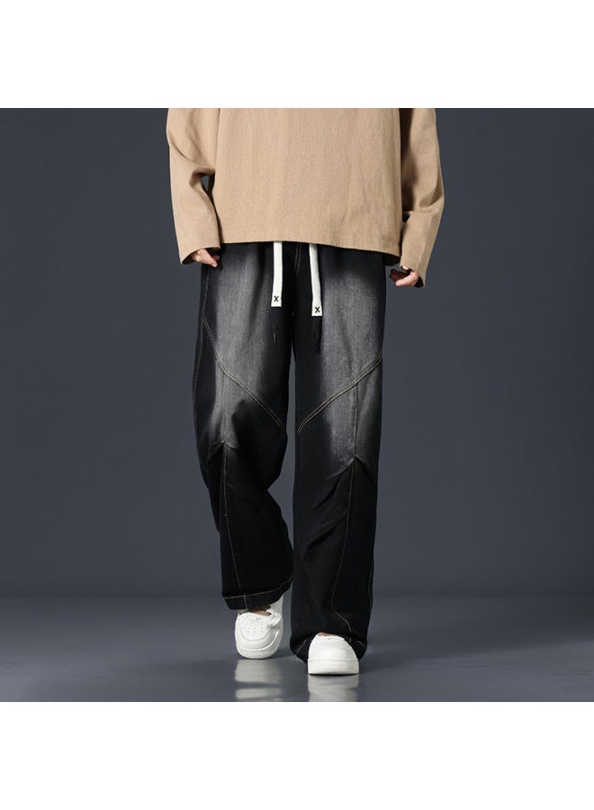 Startlight Men's Wear American Straight Leg Washed Jeans, Men's Pants, High Street Wide Leg Casual Trousers, High Street Style - Image 1