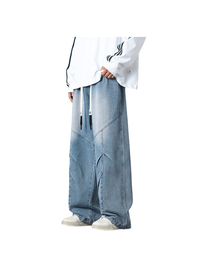 Startlight Men's Wear American Straight Leg Washed Jeans, Men's Pants, High Street Wide Leg Casual Trousers, High Street Style - Image 4