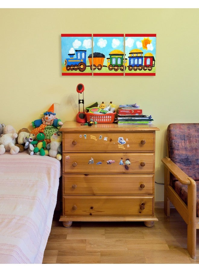 ستوبيل إنداستريز غرفة الأطفال من ستوبيل تشو تشو قطار إن ذا صن 3 قطع. مجموعة لوحة حائط مستطيلة مقاس 11 × 0.5 × 15 صُنعت بفخر في الولايات المتحدة الأمريكية - Image 2