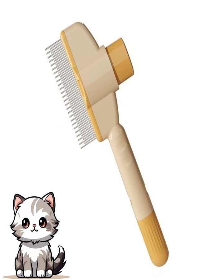 Akshify Self Cleaning Slicker Brush, Pet Grooming Brush for Dogs & Cats, Slicker & Flea Comb with Release Button, Steam Deshedding, Dual-Sided Stainless Steel Teeth, Removes Loose Undercoat (1 Pcs) - Image 1
