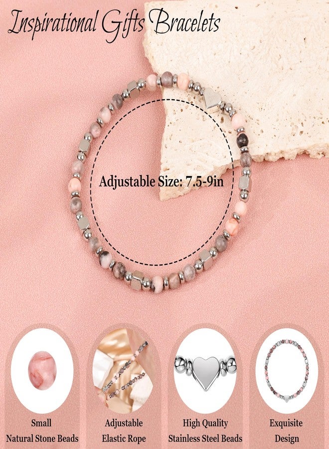NICEIGHT Tiny Natural Stone Beaded Bracelets for Women Sometimes You Forget You're Awesome Inspirational Gifts Bracelets Mothers Day Graduation Christmas Birthday Gifts for Mom Friend Sister PIN - Image 3