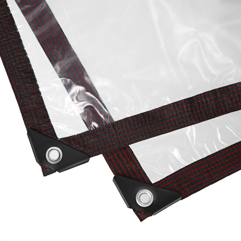 Shappy Clear Waterproof Tarp Heavy Duty Waterproof Tarp with Grommets and Elastic Rope AntiAging Insulation PE Cover Tarpaulin for Garden Plant Outdoor Furniture Chicken Coop Patio13 x 65 Feet