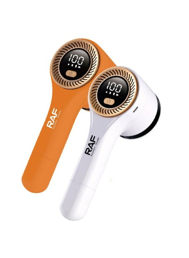 آر إيه أف ماكينة حلاقة لإزالة الوبر من الأقمشة للملابس ومزيل شعر الحيوانات الأليفة، ماكينة حلاقة قوية للأقمشة بقوة 5 وات مع سرعة 7600 دورة في الدقيقة وشاشة LCD ونظام 6 شفرات مع حاوية تخزين كبيرة - Image 2