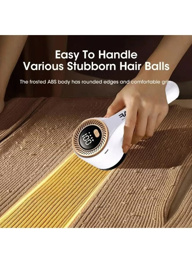 آر إيه أف ماكينة حلاقة لإزالة الوبر من الأقمشة للملابس ومزيل شعر الحيوانات الأليفة، ماكينة حلاقة قوية للأقمشة بقوة 5 وات مع سرعة 7600 دورة في الدقيقة وشاشة LCD ونظام 6 شفرات مع حاوية تخزين كبيرة - Image 3