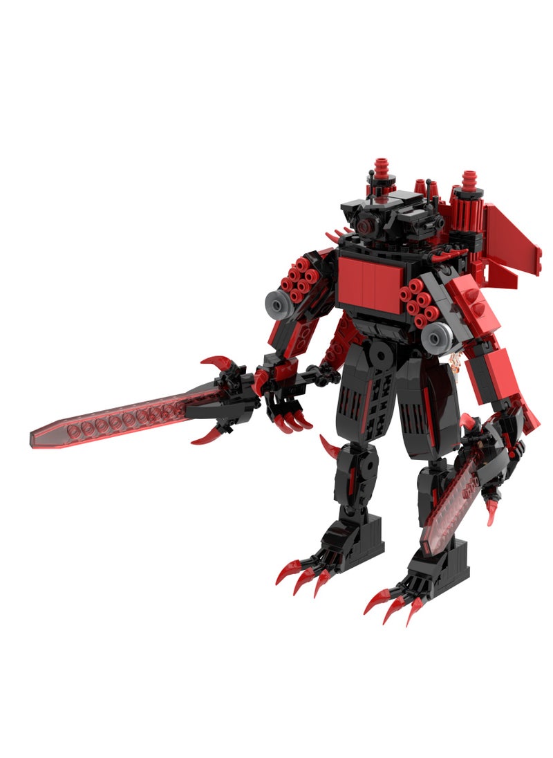 Y&D - Skibidi Toilet Man Toy Building Blocks 599 Pcs Red Titan Surveillance King Toy Ideas Toys Battle Horror Game Model Ideas Toys Gifts for Adult & Kids - Image 1