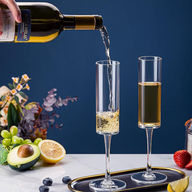 WQR Crystal Wine Glasses Champagne Brandy Big Stem Wine Glass 250 ML White Wine Red Wine Glasses for Party Restaurants Set of Long CH 2 - Image 2