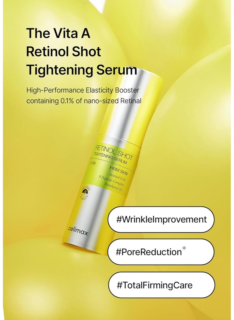 celimax The Vita A Retinol Shot Tightening Serum | with Pure Vitamin A Retinol, Peptide, Pore Minimizer, Wrinkles & Fine Lines, Firmer Skin, 30ml - Image 2