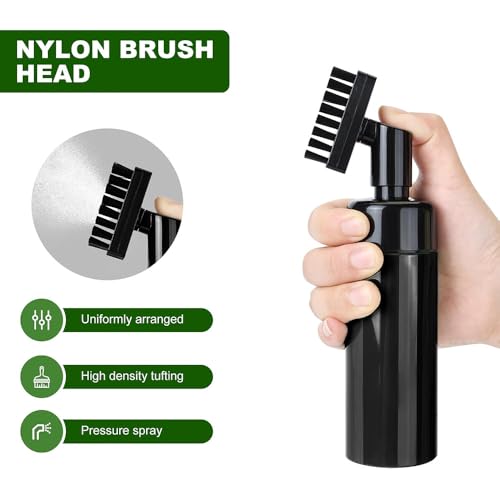 Golfoy Basics Golf Club Nylon Bristles Cleaning Brush with Water Spray Bottle, Holds 5oz Water Bottle with Magnetic Retractable Clip, Golf Cleaning Accessory (Black) - Image 4