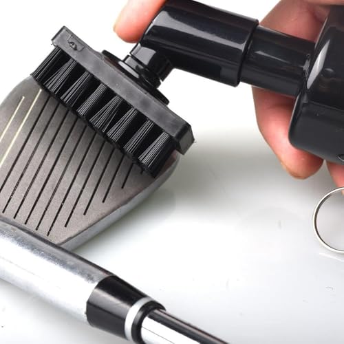 Golfoy Basics Golf Club Nylon Bristles Cleaning Brush with Water Spray Bottle, Holds 5oz Water Bottle with Magnetic Retractable Clip, Golf Cleaning Accessory (Black) - Image 5